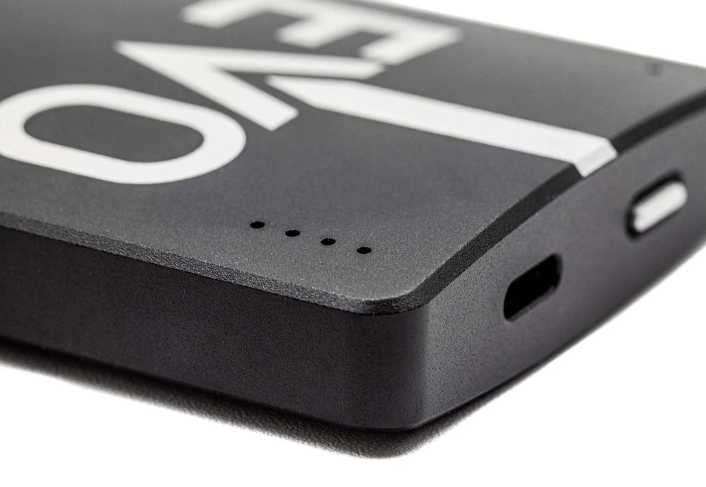 Blushield EVO Portable 2 - Close-up of black device with LOVE text